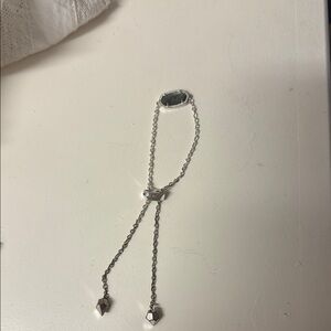 Kendra Scott Bracelet Elegant Silver Bracelet with Black Stone